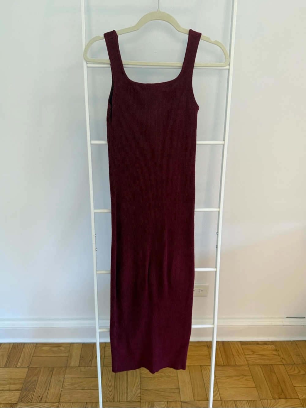 Ronny Kobo Collection Sleeveless Ribbed Maxi Dress in Burgundy